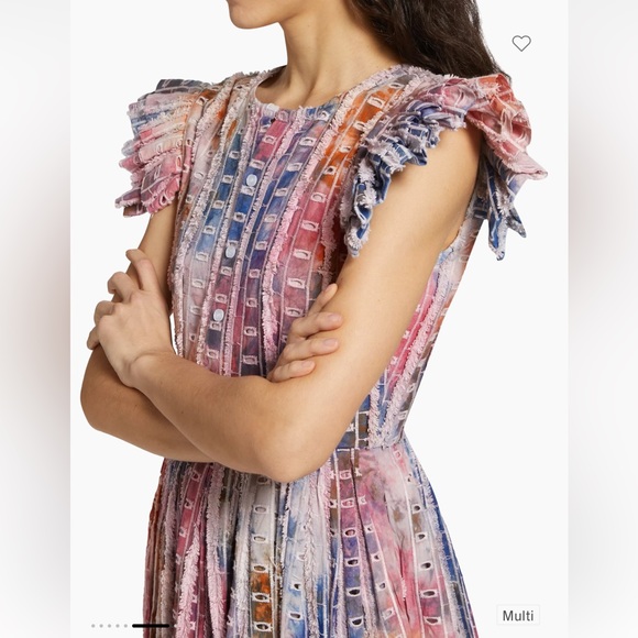 NWT Busayo Anike Dyed Flutter-Sleeve Dress - XS - Picture 3 of 7